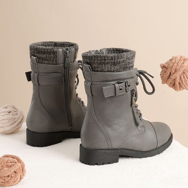 Girl s Mid Calf Combat Boots Fur Lined Boots Dream Pairs